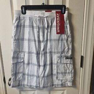 UNIONBAY Boys Gray Plaid Cargo Shorts